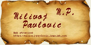 Milivoj Pavlović vizit kartica